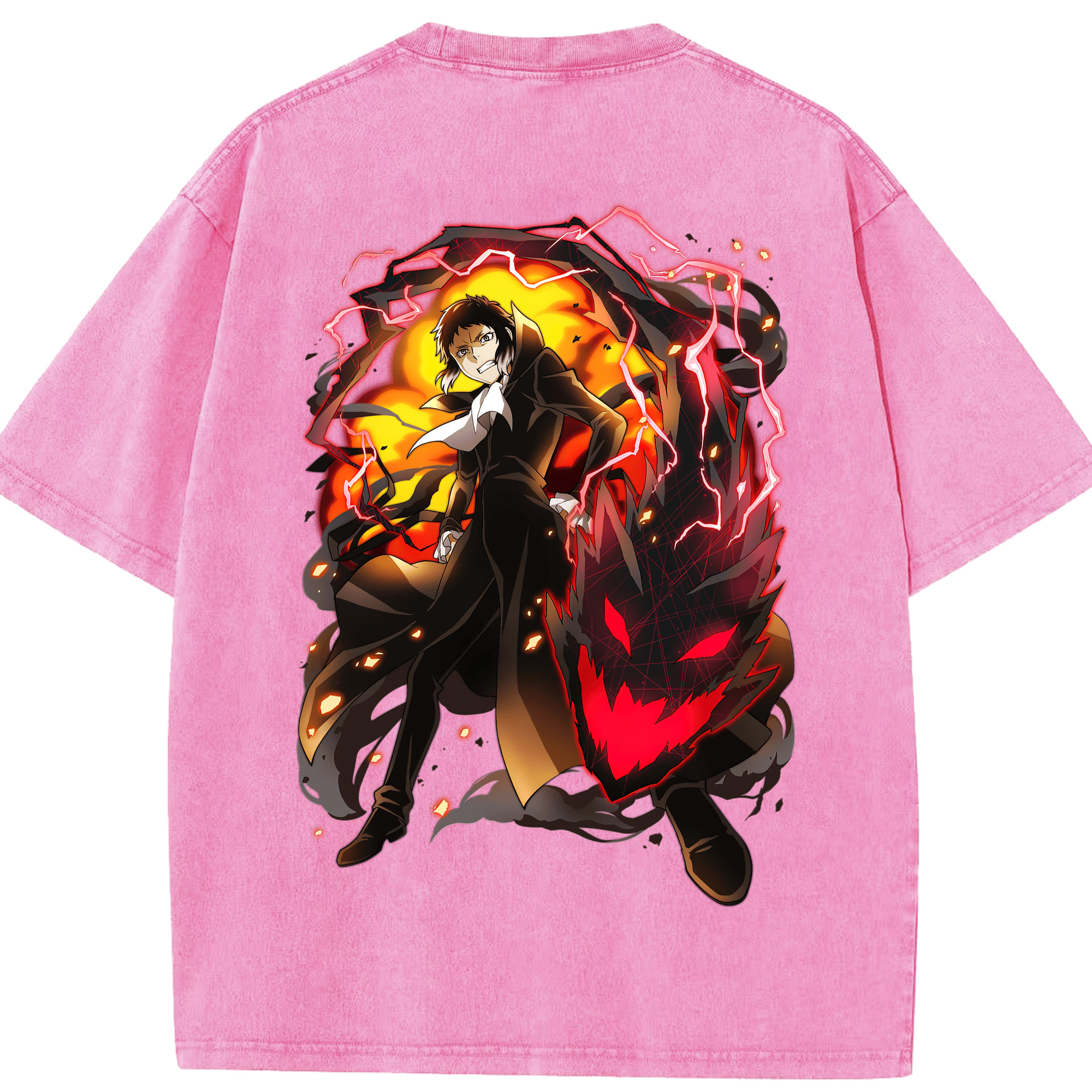（画像用） 文豪ストレイドッグス Bungo Stray Dogs 綿100% ヴィンテージ風 半袖Tシャツ（背面プリント）